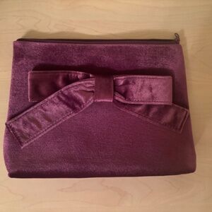 New Velvet Bow tie Purple cosmetic bag